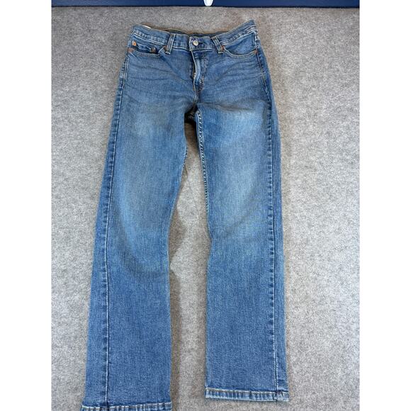 Levis 511 Denim Slim Fit Straight Jeans Mens 32x31 Blue Red Tab Faded Streetwear - Picture 3 of 8